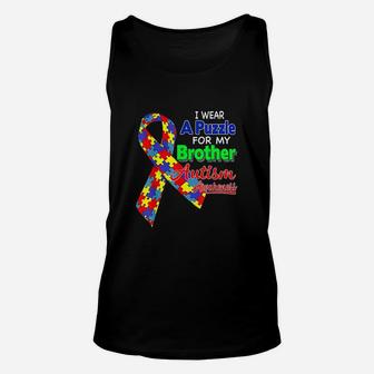 I Wear A Puzzle For My Brother Unisex Tank Top | Crazezy