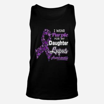 I Wear Purple For My Daughter Lupus Awareness Unisex Tank Top | Crazezy