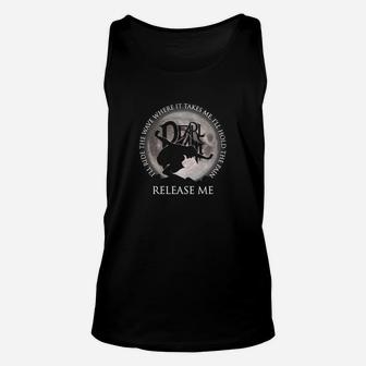 I Will Ride The Wave Where It Takes Me I Will Hold The Pain Release Me Unisex Tank Top - Thegiftio UK
