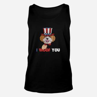 I Woof You 4Th Of July Independence Cute Dogs Unisex Tank Top - Monsterry