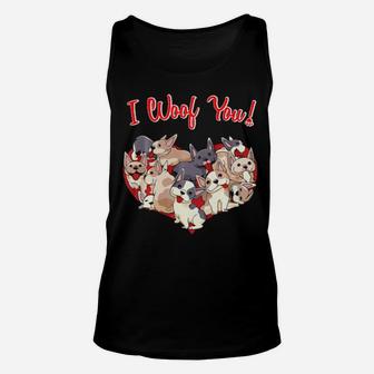 I Woof You French Bulldog Frenchie Valentines Day Unisex Tank Top - Monsterry DE