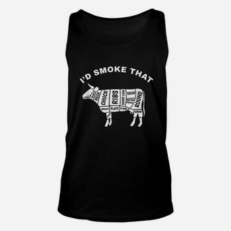 I'd That Cow Bbq Meat Unisex Tank Top | Crazezy