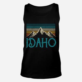 Idaho Vintage Mountains Nature Hiking Pride Souvenirs Gift Unisex Tank Top | Crazezy CA