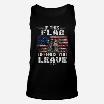 If This Flag Offends You Leave - Proud Usa Veteran Unisex Tank Top | Crazezy