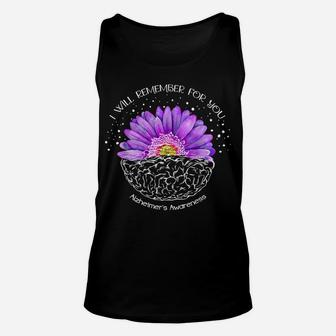 I'll Remember For You Purple Sunflower Alzheimer's Awareness Unisex Tank Top | Crazezy CA