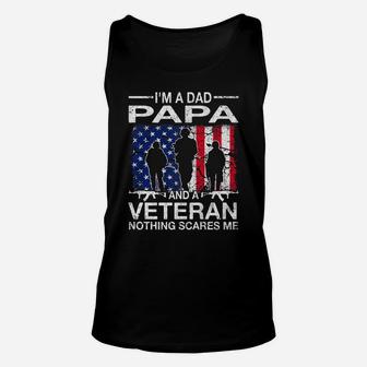 I'm A Dad Papa And A Veteran For Dad Father's Day Unisex Tank Top | Crazezy CA