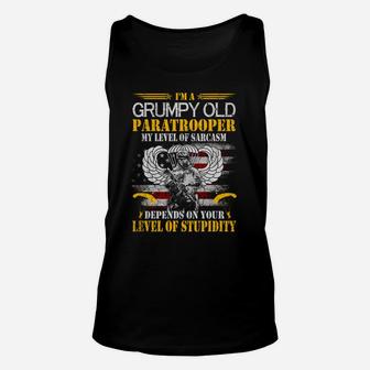 I'm A Grumpy Old Paratrooper Flag Tshirt, Veterans Day Gift Sweatshirt Unisex Tank Top | Crazezy