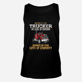 Im A Grumpy Trucker Funny Truck Driver Gifts Trucking Dads Unisex Tank Top | Crazezy