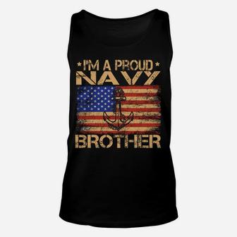 Im A Proud Navy Brother Vintage American Flag Veterans Day Sweatshirt Unisex Tank Top | Crazezy DE