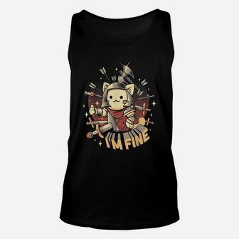 I'm Fine Everything Is Fine Funny Cat Unisex Tank Top | Crazezy UK