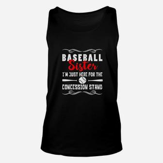 Im Just Here For Concession Stand Baseball Sister Unisex Tank Top | Crazezy