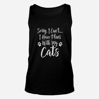 Im Sorry I Cant I Have Plans With My Cats Unisex Tank Top | Crazezy