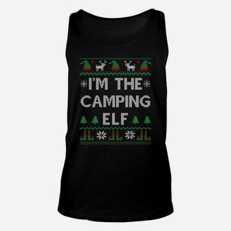 I'm The Camping Elf Funny Camper Camp Lover Ugly Christmas Sweatshirt Unisex Tank Top | Crazezy CA