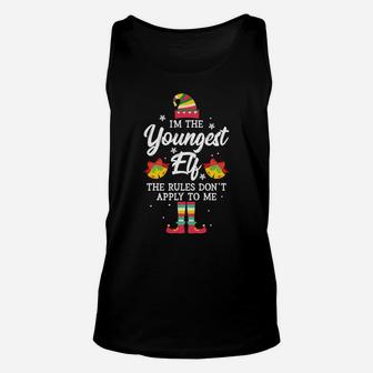 I'm The Youngest Elf The Rules Don't Apply To Me Christmas Unisex Tank Top | Crazezy CA