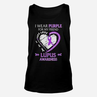 In May I Wear Purple For My Friend Lupus Awareness Month Unisex Tank Top | Crazezy