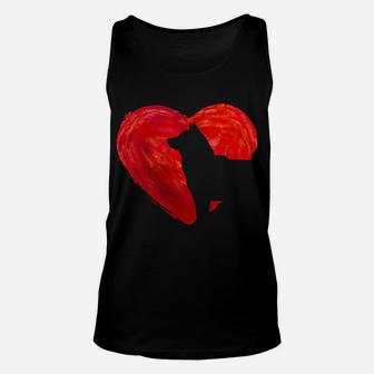In My Heart Valentine's Day Silhouette Shiba Inu Unisex Tank Top - Monsterry CA