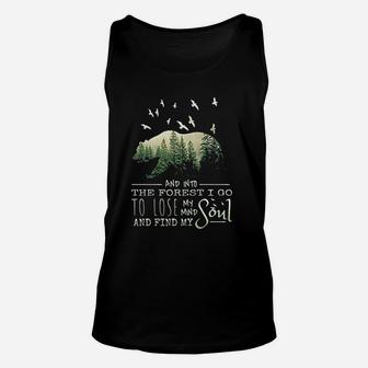 Into The Forest I Go Hiking Camping Nature Lover Gift Unisex Tank Top | Crazezy