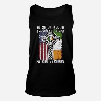 Irish By Blood American By Birth Patriot By Choice Unisex Tank Top - Thegiftio UK
