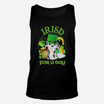 Irish For A Day Dalmatian Dog St Patricks Day Unisex Tank Top - Monsterry