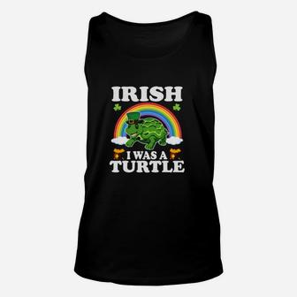 Irish I Was A Turtle Leprechaun Hat Turtle St Patricks Day Unisex Tank Top - Monsterry