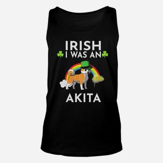 Irish I Was An Akita Dog Leprechaun St Patricks Day Unisex Tank Top - Monsterry AU