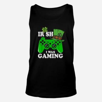 Irish I Was Gaming For Lucky Gamer Player St Patricks Day Unisex Tank Top - Monsterry