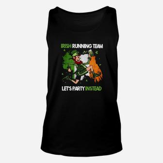Irish Running Team Let's Party Instead Patrick's Day Unisex Tank Top - Monsterry