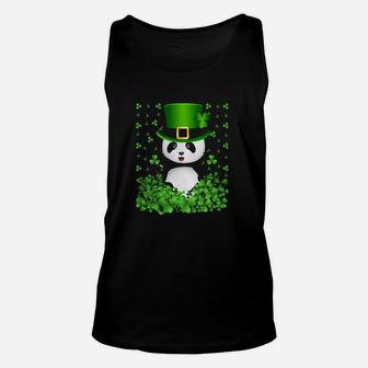 Irish Shamrock Leprechaun Panda St Patricks Day Unisex Tank Top - Monsterry UK