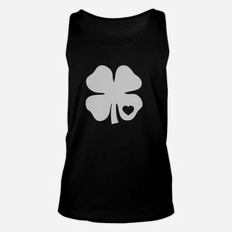 Irish Shamrock White Clover Heart St Patricks Day Women Unisex Tank Top | Crazezy DE