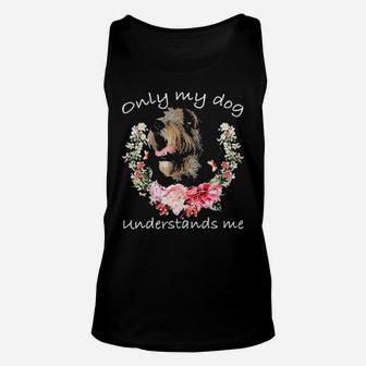 Irish Wolfhound Lover Only My Dog Understands Me Flower Unisex Tank Top - Monsterry