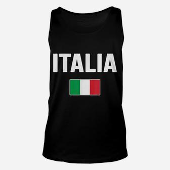 Italia T-Shirt Italian Flag Italy Gift Love Souvenir Unisex Tank Top | Crazezy