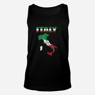 Italian Flag On Italy Unisex Tank Top | Crazezy