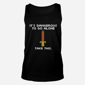 Its Dangerous To Go Alone Take This 8 Bit Gaming Black 4Xl Graphic Unisex Tank Top | Crazezy AU