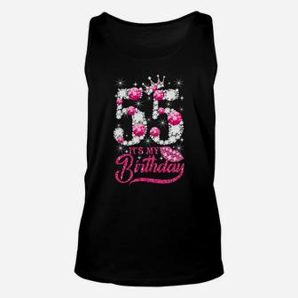 It's My 55Th Birthday Queen 55 Years Old Shoes Crown Diamond Unisex Tank Top | Crazezy AU