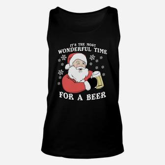 It's The Most Wonderful Time For A Beer | Xmas Sweatshirt Unisex Tank Top | Crazezy UK
