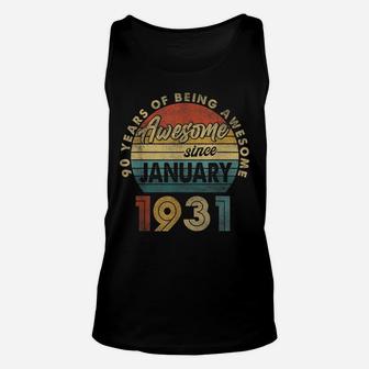 January 1931 Retro Vintage 90 Years Old 90Th Birthday Gift Unisex Tank Top | Crazezy AU