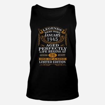 January 1945 76Th Birthday Gift 1945 Year Old For Men Women Unisex Tank Top | Crazezy