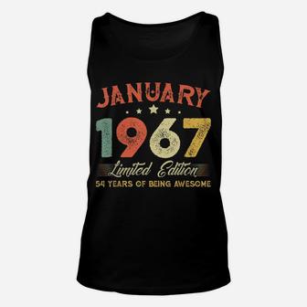 January 1967 54 Years Old Retro 54Th Birthday Gift Unisex Tank Top | Crazezy AU