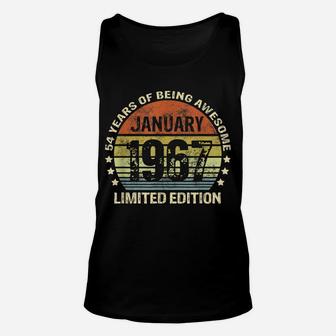 January 1967 54Th Birthday Gift 54 Years Of Being Awesome Unisex Tank Top | Crazezy AU