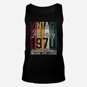 January 1970 51St Birthday Gift 51 Years Old Vintage Retro Unisex Tank Top | Crazezy CA