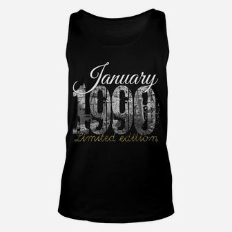 January 1990 Tee - 30 Year Old Shirt 1990 30Th Birthday Gift Unisex Tank Top | Crazezy