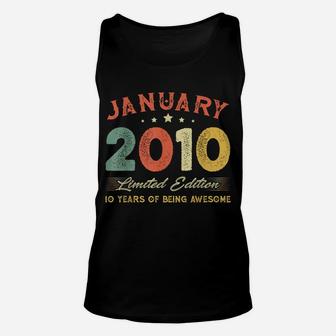 January 2010 10 Years Old Vintage 10Th Birthday Gifts Unisex Tank Top | Crazezy CA