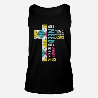 Jesus Easter Funny Egg Hunting Cross Religious Christian Unisex Tank Top | Crazezy CA