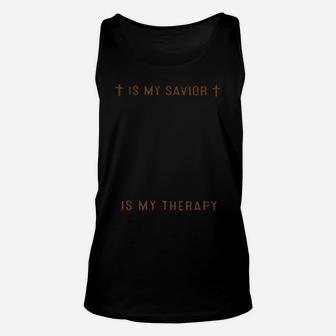 Jesus Is My Savior Wrestling Is My Therapy Unisex Tank Top - Monsterry UK