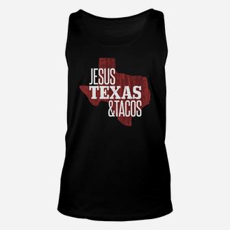Jesus Texas Tacos Love Texas Religious Food Tees Unisex Tank Top - Thegiftio UK