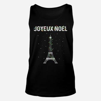 Joyeux Noel French Paris Eiffel Tower Christmas Unisex Tank Top | Crazezy UK