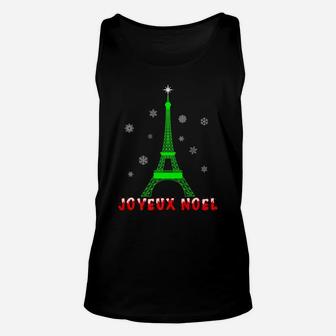 Joyeux Noel French Paris Eiffel Tower Merry Christmas Xmas Unisex Tank Top | Crazezy UK