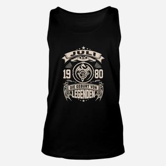 Juli 1980 Legenden Geburtstag Unisex TankTop, Jahrgang Retro Design - Seseable