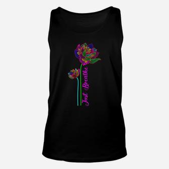 Just Breathe , Cute Lotus Flower Design Gifts Lover Yoga Unisex Tank Top | Crazezy