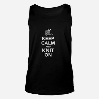 Keep Calm And Knit On Unisex Tank Top | Crazezy CA